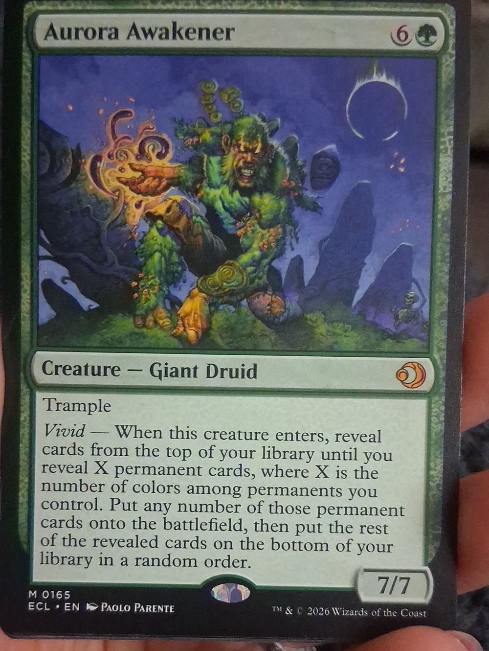 Magic: The Gathering Aurora Awakener - Green Trading Card